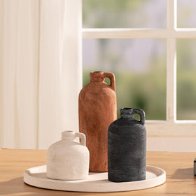 Vanselia ceramic vase set of 3 modern rustic design for any table.