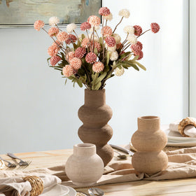 Vanselia ceramic vase set small size fits tight corners and desks with elegance.