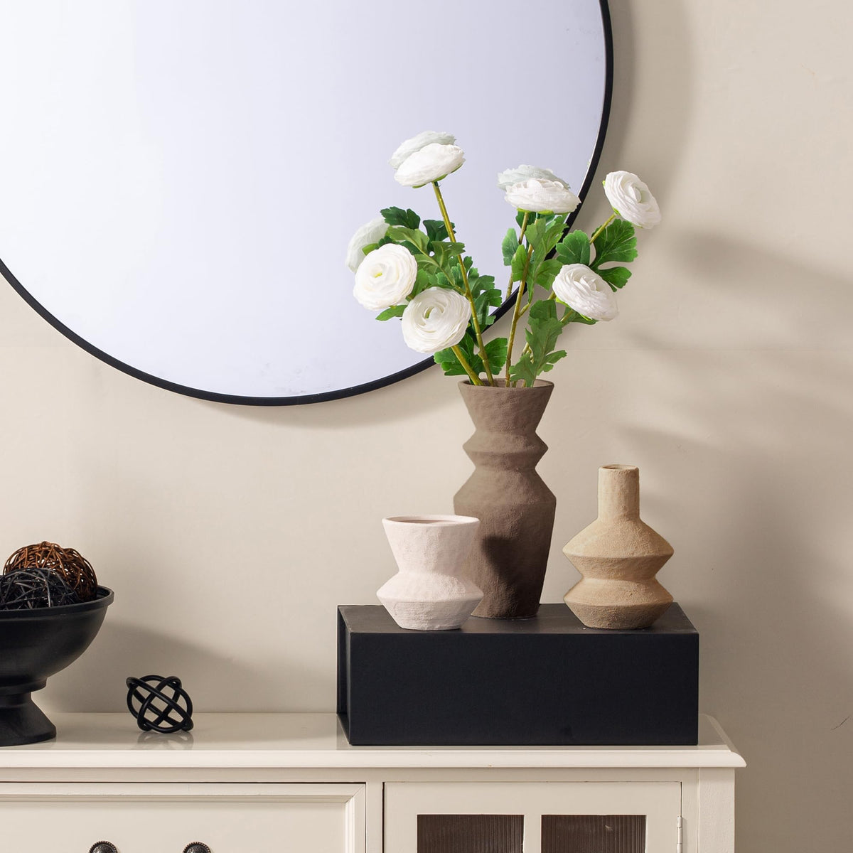 Vanselia ceramic vase small detail perfect for shelf displays and accents.