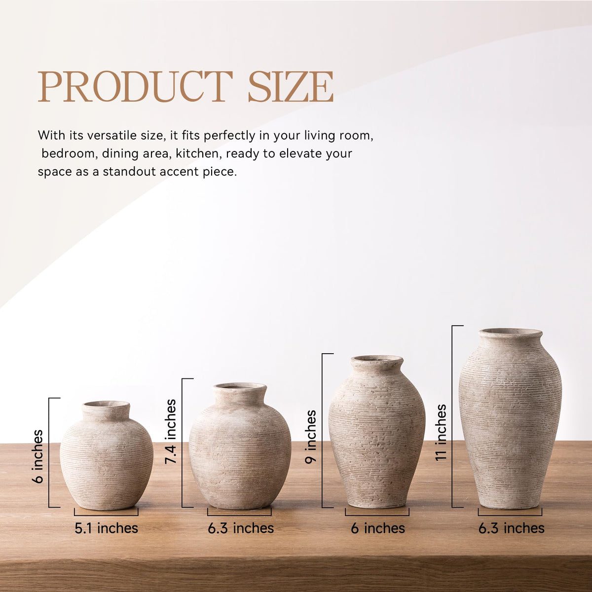 Vanselia ceramic vase interior features waterproof design for fresh blooms.