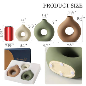 Vanselia donut-shaped ceramic vase medium for vibrant centerpieces