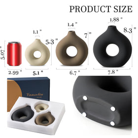 Vanselia donut vase medium, versatile for dried arrangements on a shelf or desk