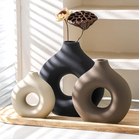 Vanselia dried plant display vase, pair with pampas grass for texture
