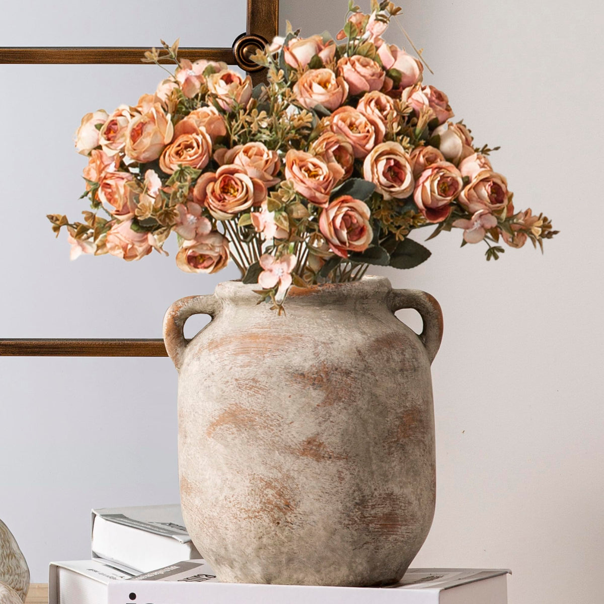 Vanselia handcrafted textured ceramic vase for artisanal room accents