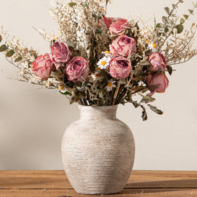 Vanselia high temperature fired ceramic ensures sturdy, durable centerpiece
