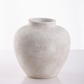 Vanselia large tall vase highlights textured ceramic for farmhouse and rustic spaces.