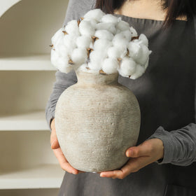 Vanselia vintage farmhouse vase enhances table decor in living spaces.