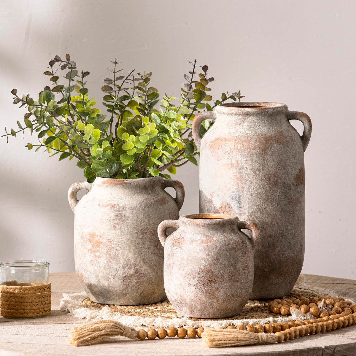 Vanselia waterproof ceramic vase suitable for fresh flowers or dried arrangements