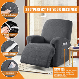 VANSOFY charcoal gray slipcover on chair illustrating room-ready look.