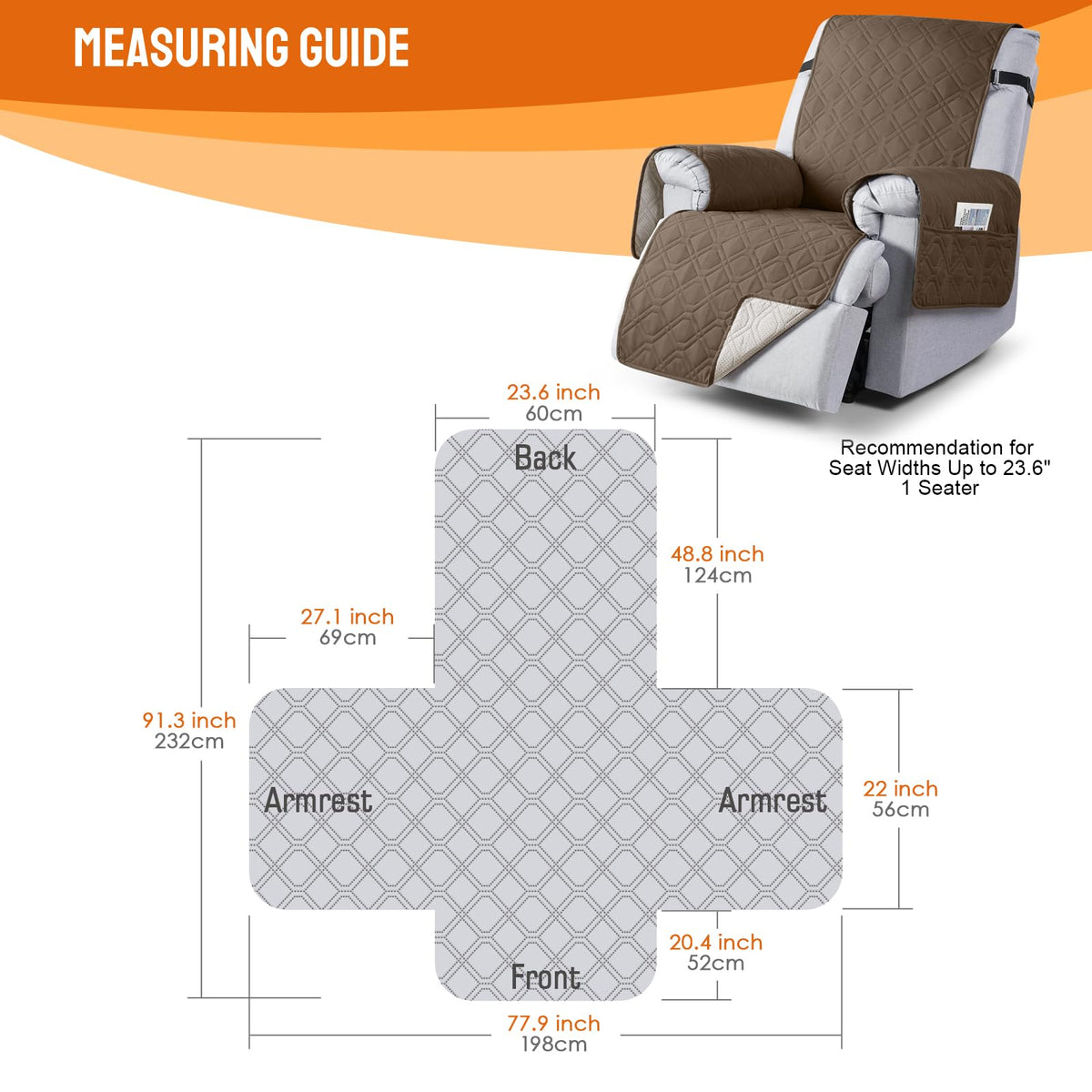 VANSOFY anti-slip back design close-up for secure fit on leather