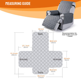 VANSOFY recliner cover shows anti-slip back strap on dark gray fabric.