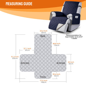 VANSOFY recliner cover with anti-slip back straps stays secure on furniture.