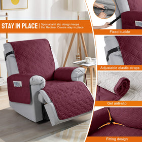 VANSOFY anti-slip back design with straps keeps the cover secure on leather chairs