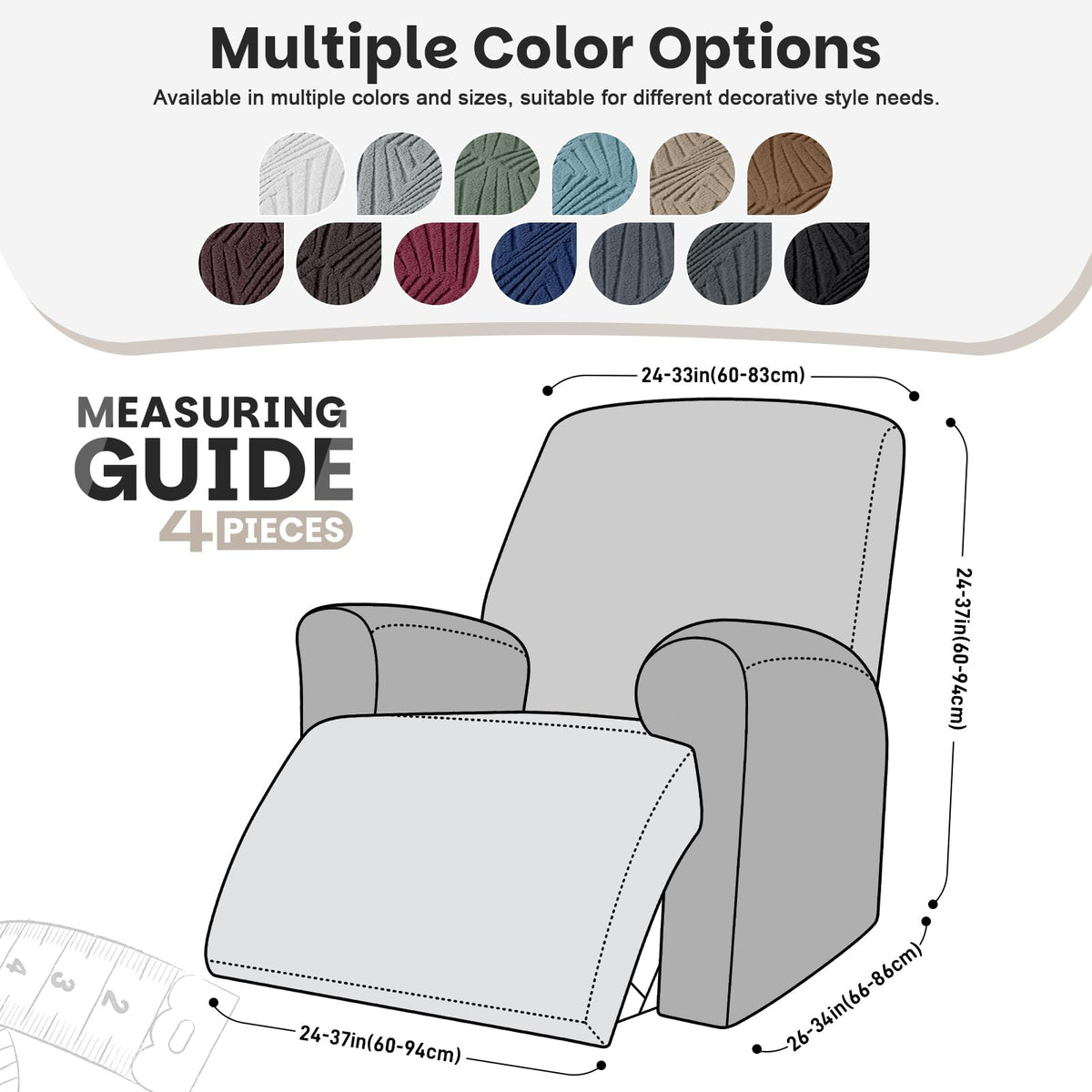 VANSOFY recliner cover back panel with added cushioning and durability
