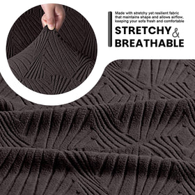VANSOFY closeup of elastic edging on recliner cover for durability
