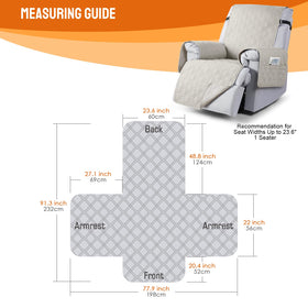VANSOFY measurement guide image illustrates fit for 23.6-inch chairs