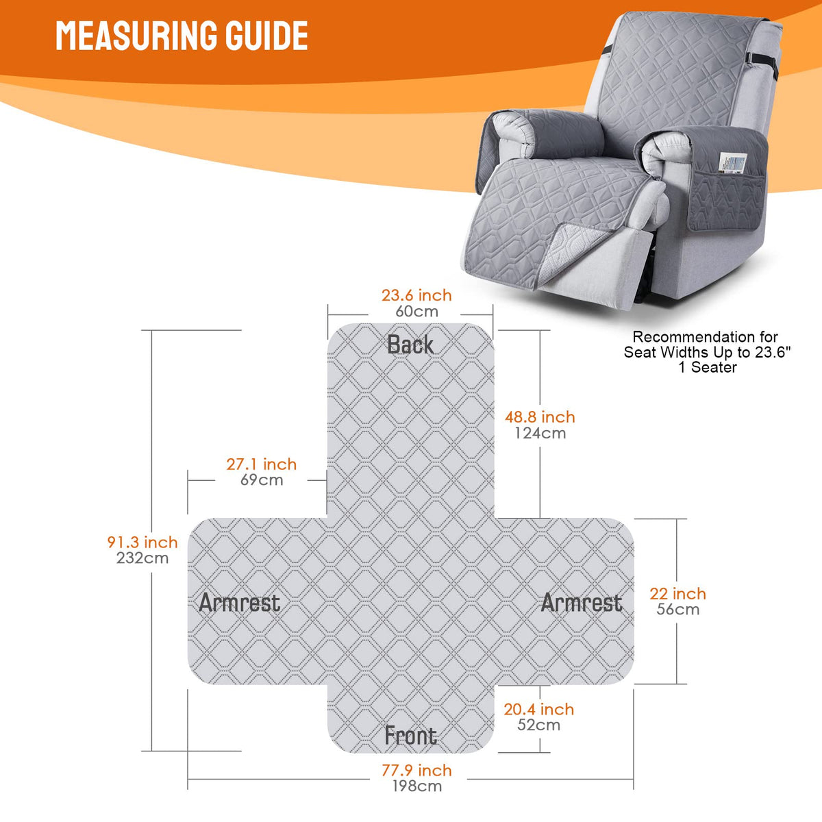 VANSOFY recliner cover applied to a recliner chair for protection