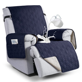 VANSOFY waterproof dark blue recliner cover protects furniture from spills.