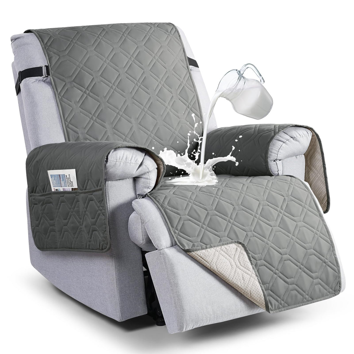 VANSOFY recliner cover with waterproof fabric protects furniture from spills.