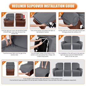 VANSOFY recliner seat-cover in dark gray secures seating area.