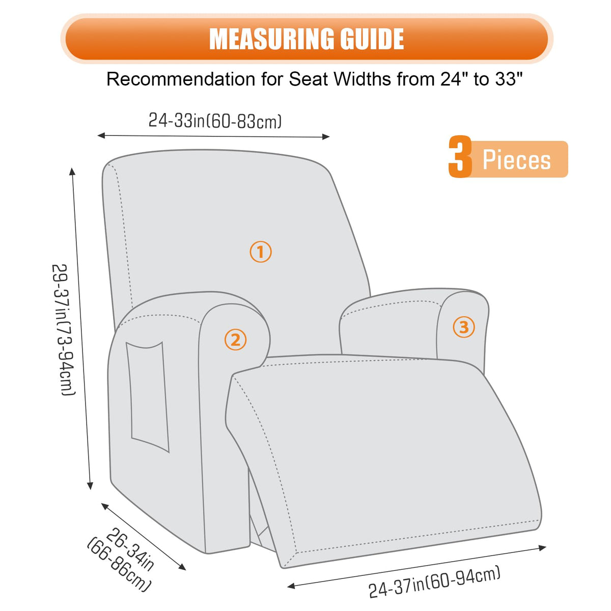 VANSOFY recliner slipcover stretch fabric close-up highlighting elasticity.