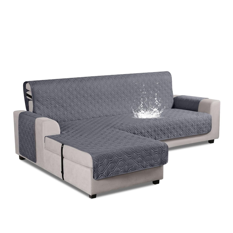 VANSOFY upgraded sectional couch cover in L-shape provides secure protection.