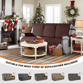 VANSOFY waterproof recliner couch cover anti-slip back ensures stays in place on leather furniture