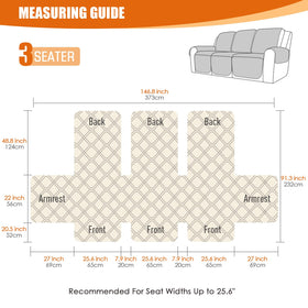 VANSOFY waterproof recliner couch cover back fit demonstrates secure elastic straps and anti-slip design