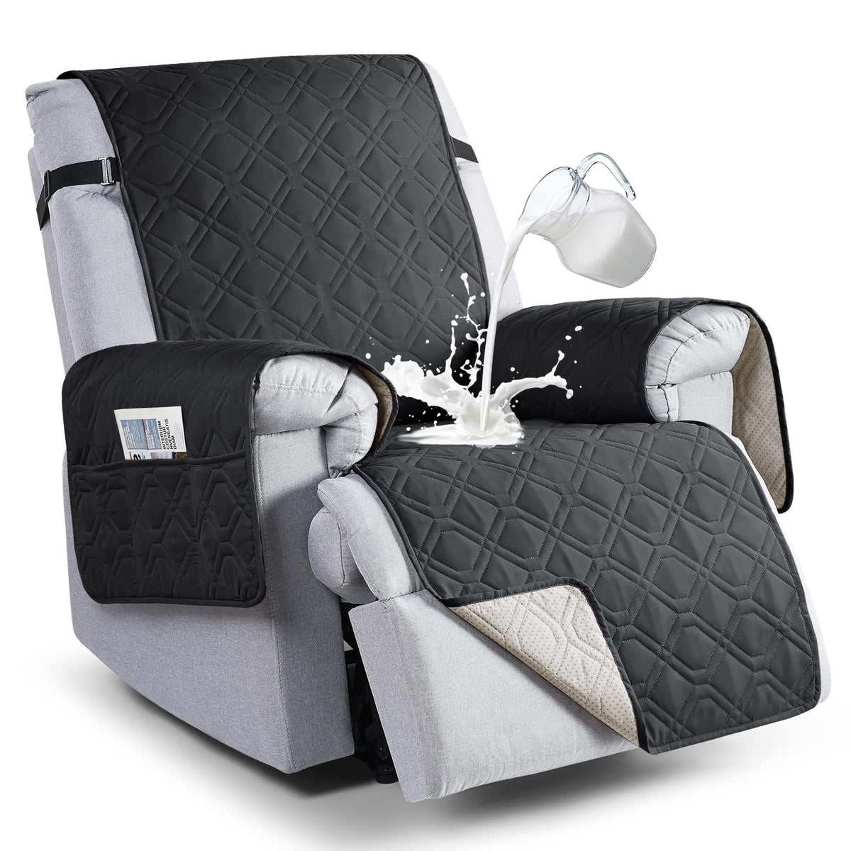 VANSOFY waterproof recliner cover top view protects from spills and pet messes.