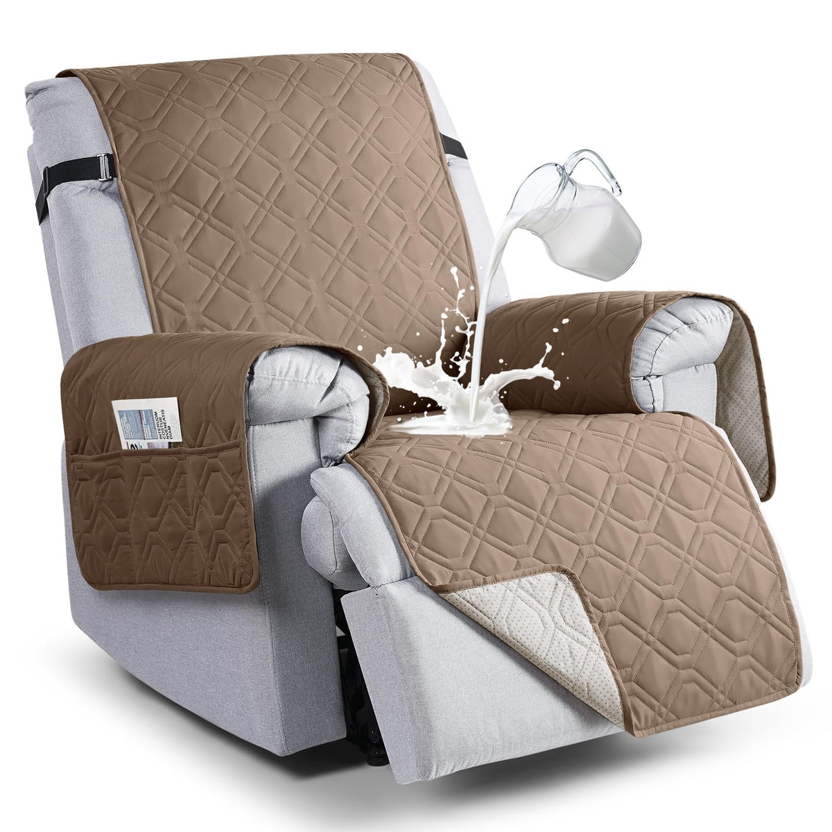 VANSOFY waterproof recliner cover protects furniture from spills and claws.