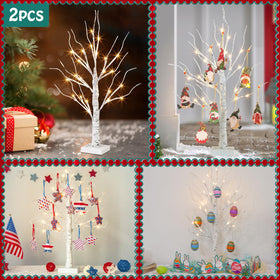 Vanthylit white birch tree adjustable branches for pendants and ornaments.