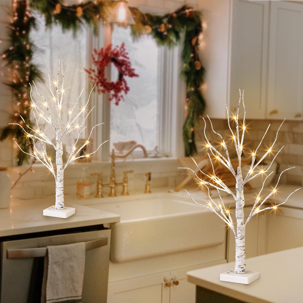 Vanthylit white birch tree battery or USB powered for flexible setup.
