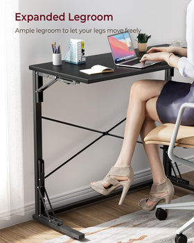 Vantic 31.5-inch folding desk black finish detail.