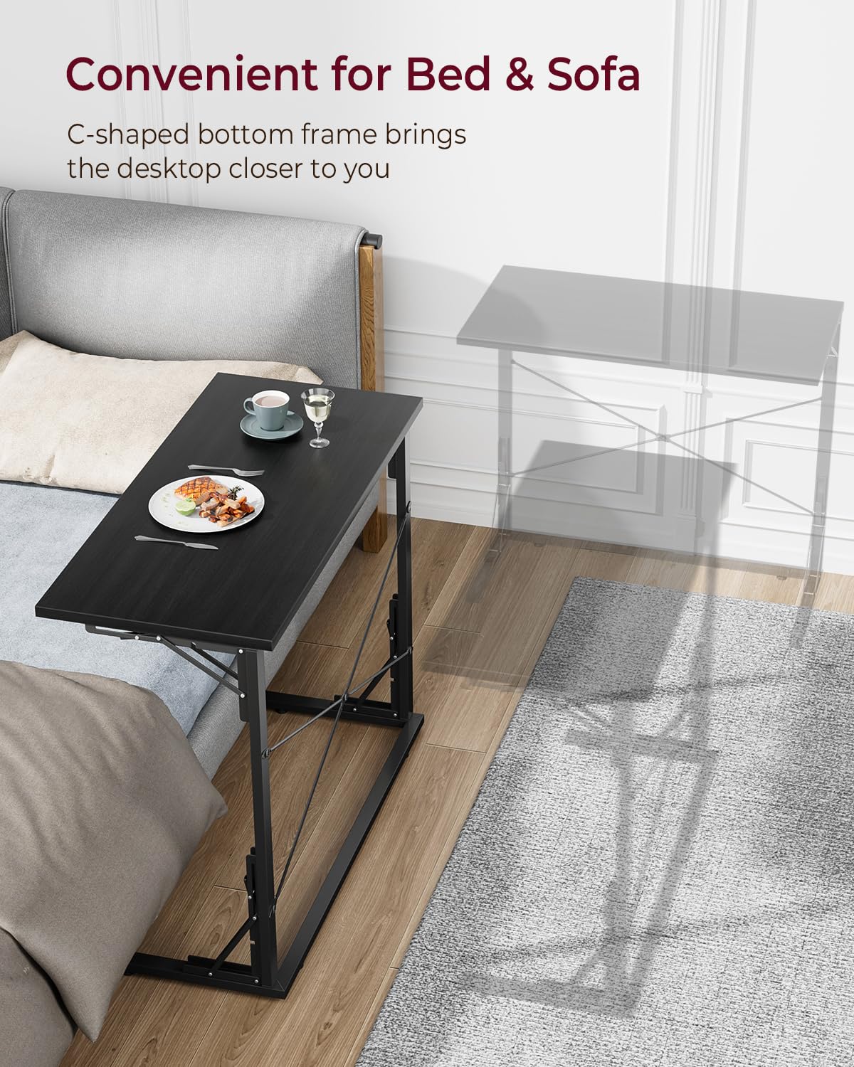 Vantic 31.5-inch folding desk stored behind door.