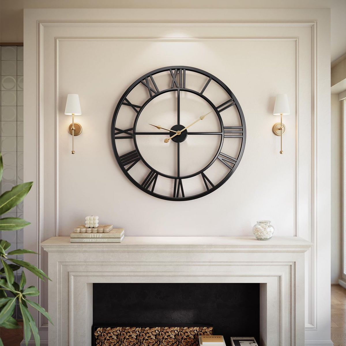 Vantic 32-inch wall clock with Roman numerals improves visibility from across the room.
