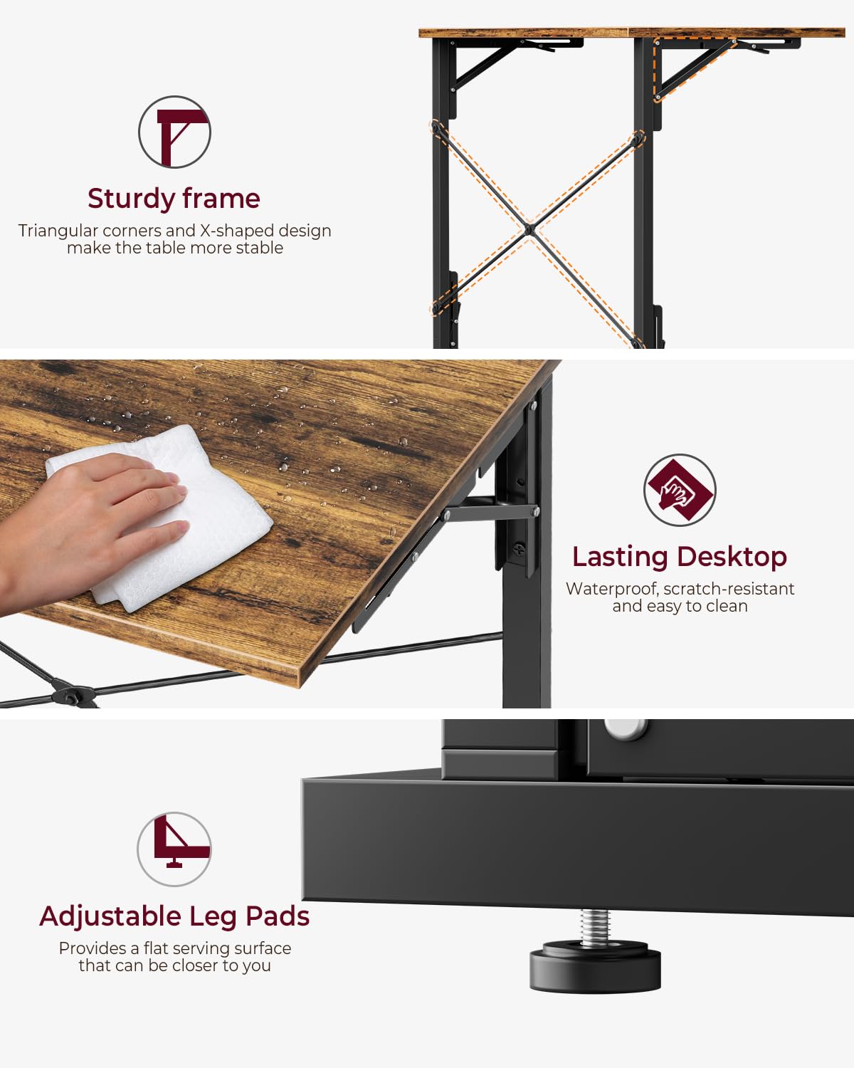 Vantic folding desk includes simple-tools for easy assembly