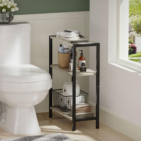 Vantimo 3-Tier Side Table paired with plants and a lamp for cozy decor.