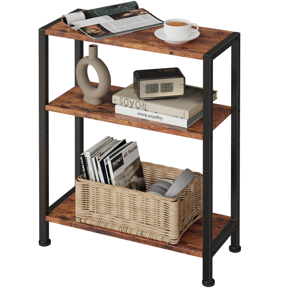 Vantimo 3-tier side table in a small-space layout, perfect beside a sofa for keep-sake items.