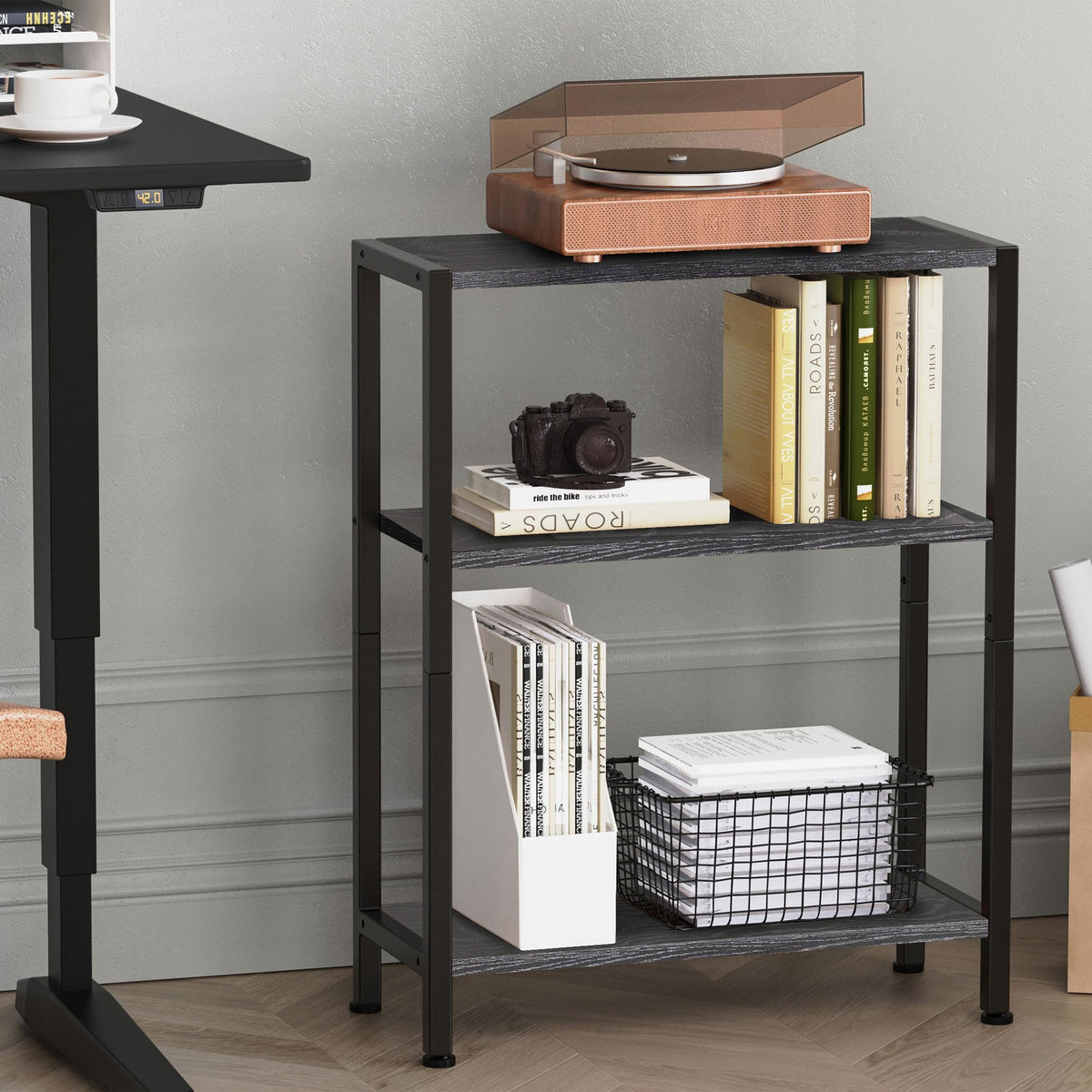 Vantimo lacquered iron frame adds elegance and durability to any room.