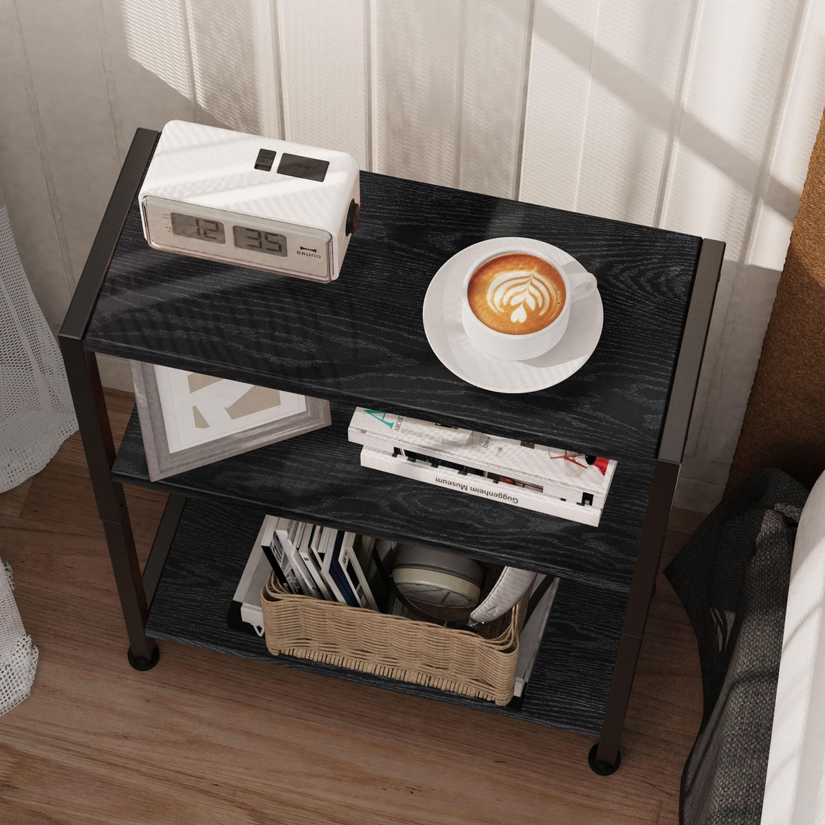 Vantimo slim office table for storage and laptop use in small spaces.