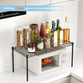 VANZBON 1-Tier Wire Shelf side view highlighting compact space savings