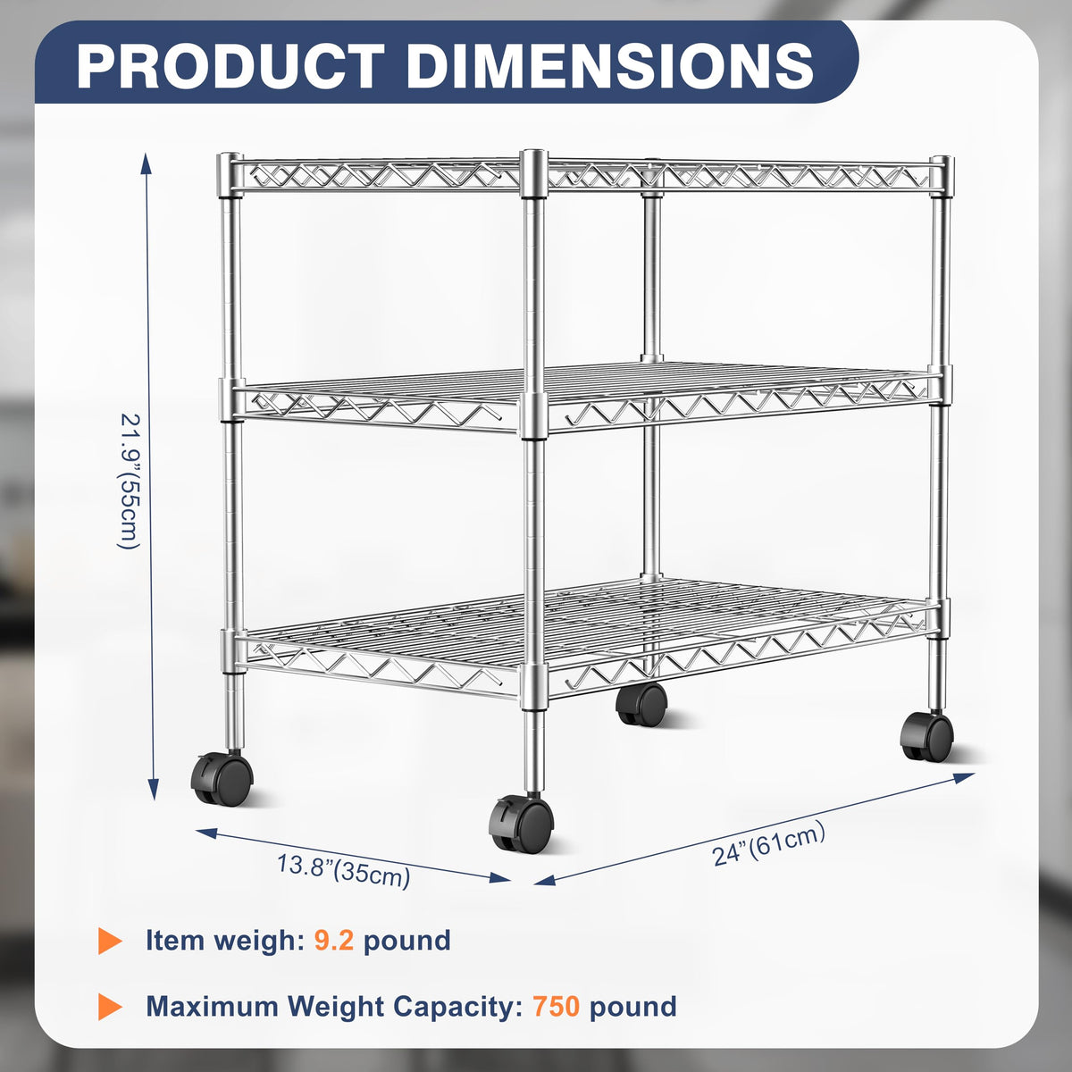 VANZBON adjustable-height wire shelves highlight flexible organization.