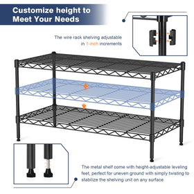 VANZBON durable steel construction showcases robust shelving.