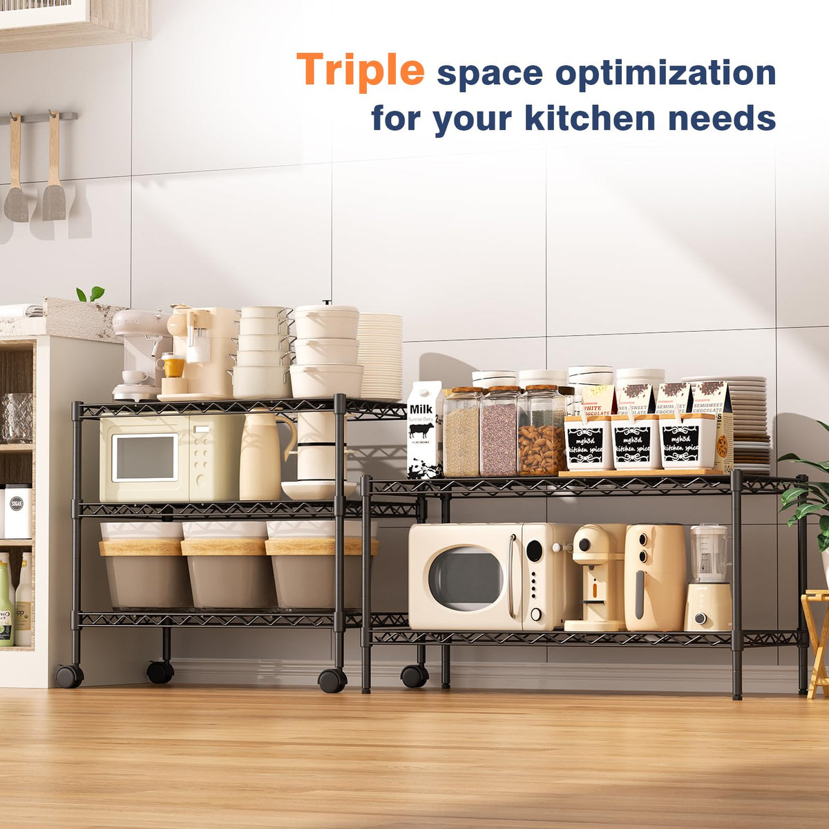 VANZBON adjustable-height feature allows 1-inch shelf customization.