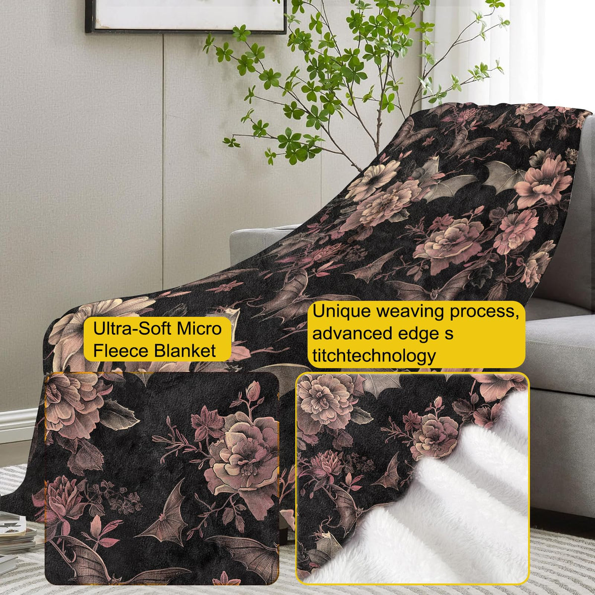 VANZEV soft plush blanket provides comfy bedding and seating comfort