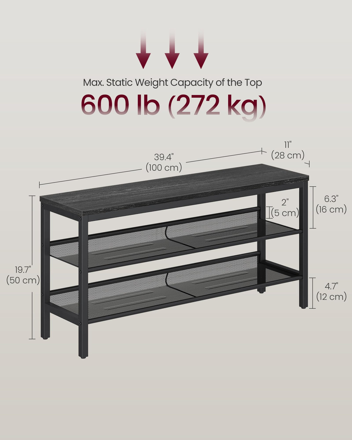 VASAGLE 3-Tier Shoe Rack Bench entryway setup demonstrates easy, quick assembly.