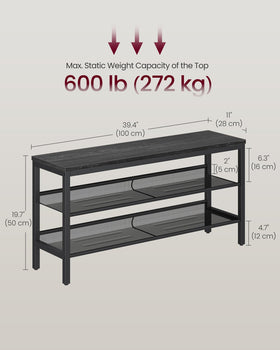 VASAGLE 3-Tier Shoe Rack Bench entryway setup demonstrates easy, quick assembly.