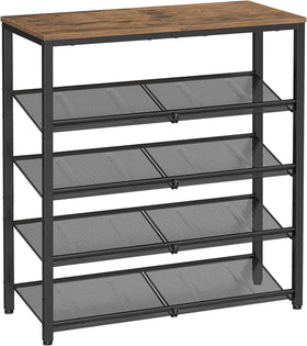 VASAGLE 5-tier shoe rack with a spacious top surface for bags or decor