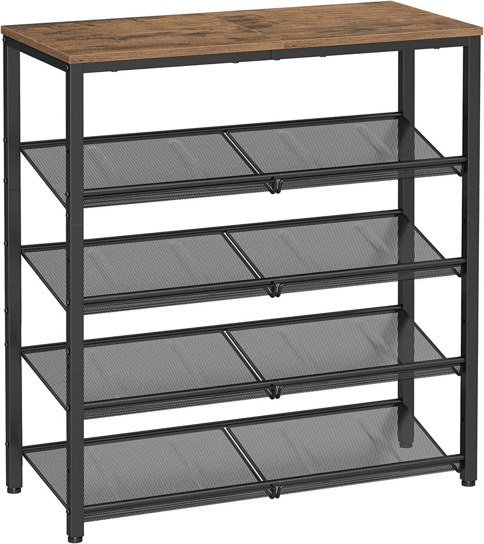 VASAGLE 5-tier shoe rack with a spacious top surface for bags or decor