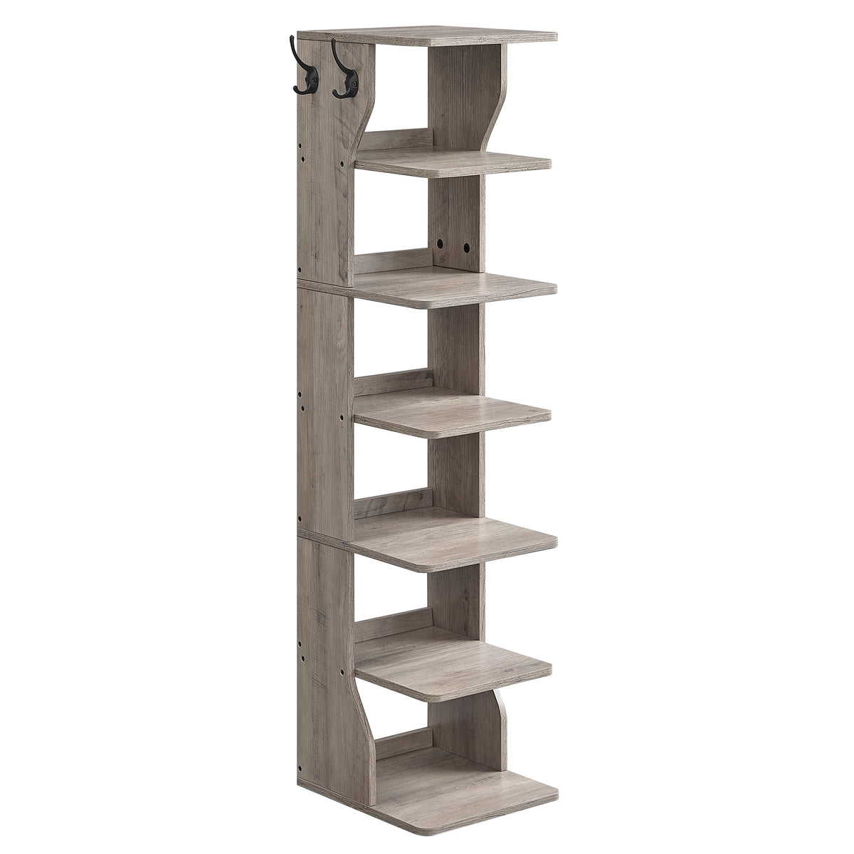 VASAGLE 7-tier narrow shoe rack saving space in a small hallway.